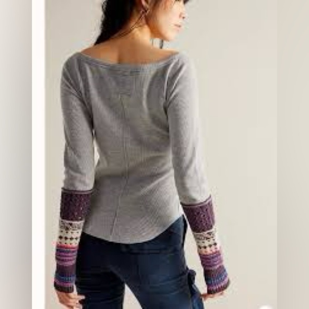 WE THE FREE BY FREE PEOPLE COZY CRAFT CUFF LONG SLEEVE THERMAL TOP - Picture 11 of 13